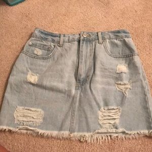 jean mini skirt
